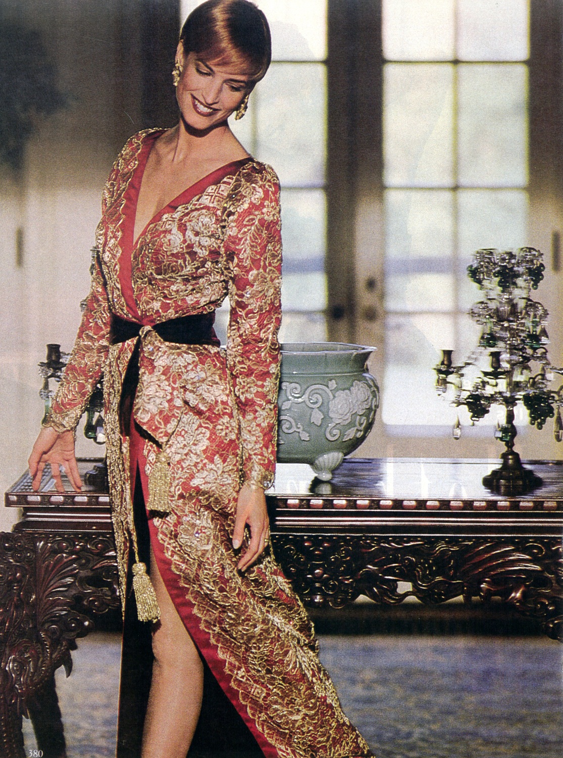 Red Brocade Dress