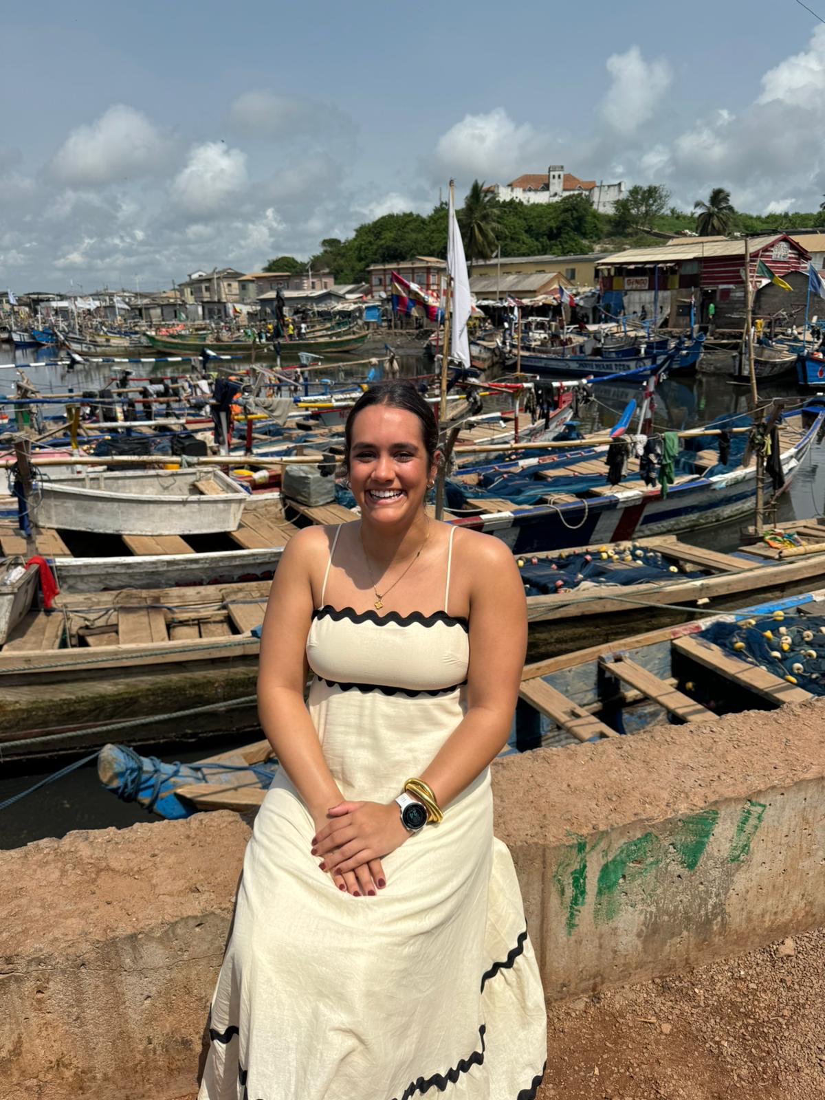 Photo of Gunaldo in front of body of water in Ghana