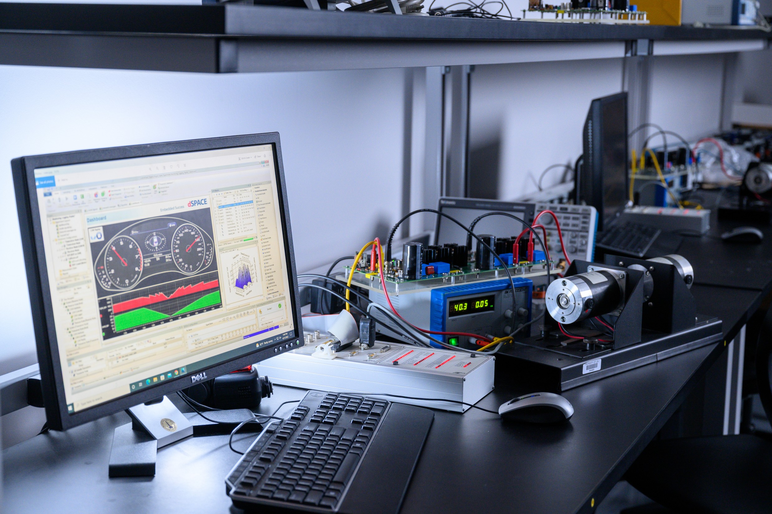 Photo of lab showing automobile simulator.