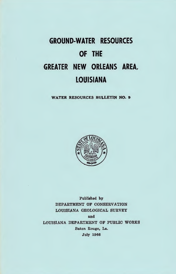 Ground Water in the Geismar-Gonzales Area, Ascension Parish, Louisiana. Ground Water in the Geismar-Gonzales Area, Ascension Parish, Louisiana.